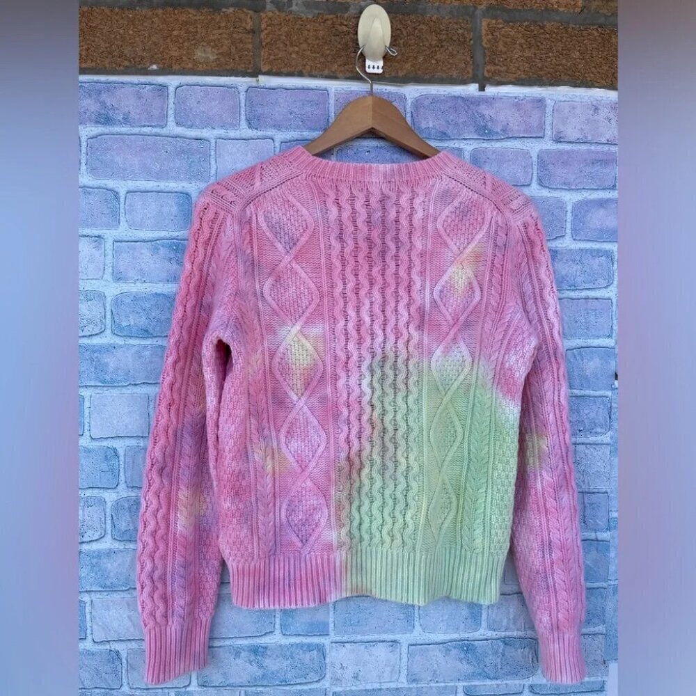Polo Ralph Lauren Women's Cable-Knit Wool blend tie dye sweater medium - Picture 5 of 9